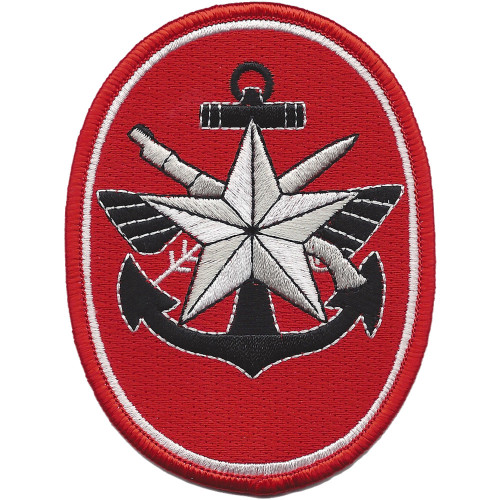 Republic of Vietnam Joint General Staff oval red embroidered patch with 4-point star and crossed branch devices