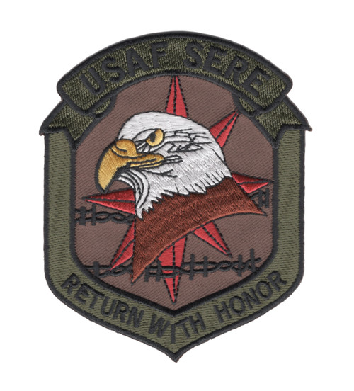SERE training patch in ACU colors featuring Return With Honor motto representing survival and evasion training commitment.