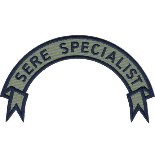 SERE specialist ribbon patch representing instructor qualification and advanced training authority in survival and evasion.