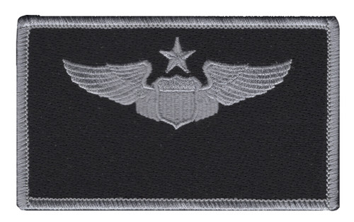 Senior Pilot Wings Patch Black And Silver