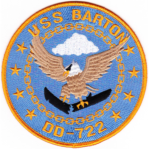 DD-722 USS Barton Destroyer Ship Patch
