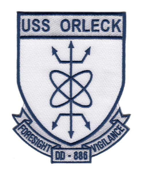 DD-886 USS Orleck Patch Destroyer Tin Can Foresight Vigilance