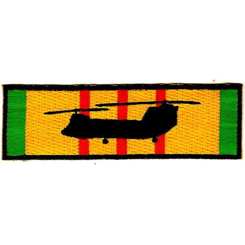 CH-47 Sea Knight Silhouette On Vietnam Service Ribbon Patch