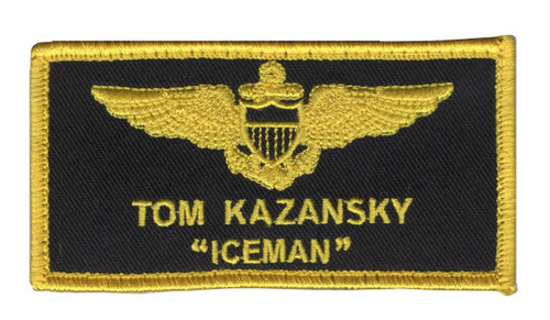 Aviation Pilot Black Wings Iceman Patch Hook And Loop
