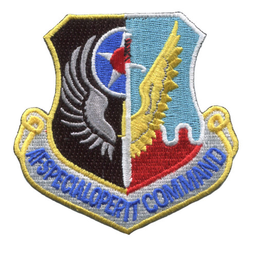 Special operations command patch in distinctive colors marking AFSOC assignment and service.