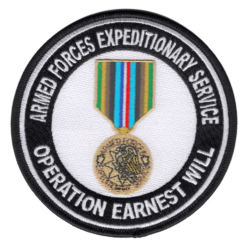 Operation Earnest Will Expeditionary Service Medal Patch – U.S. Armed Forces Gulf Escort Mission Emblem