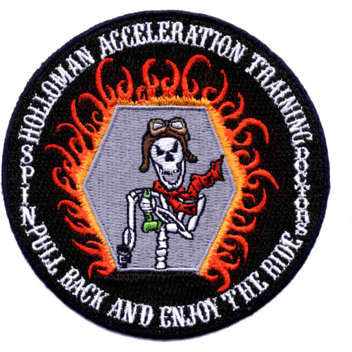 Training completion patch for Holloman AFB acceleration and high-performance aircraft instruction.