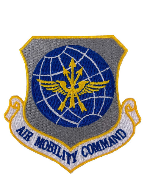 Command patch representing global mobility and airlift operations in Air Force colors.