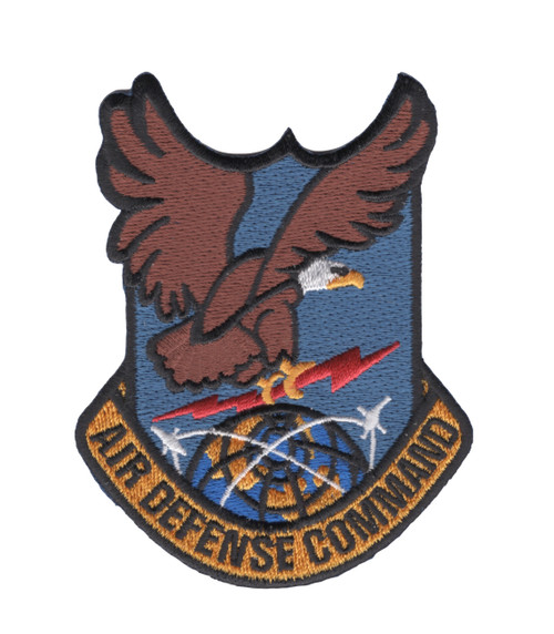 Command patch with Air Defense Command insignia featuring radar and fighter aircraft imagery, embroidered in command colors with clear institutional design.