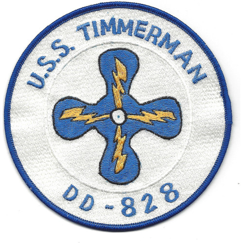 USS Timmerman DD-828 Destroyer Ship Patch
