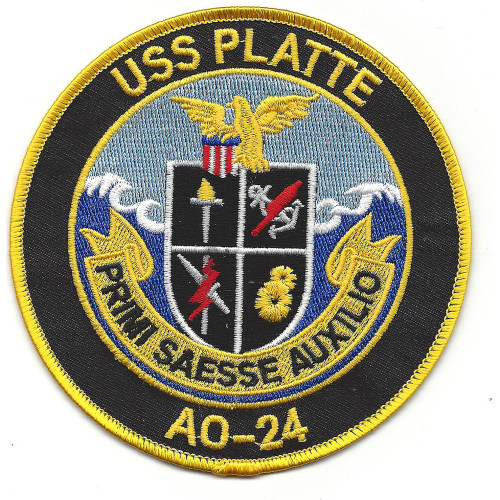 USS Platte AO 24 Auxiliary Oiler Ship Patch