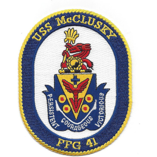 U.S.S. McClusky FFG-41 Frigate Naval Cross Patch