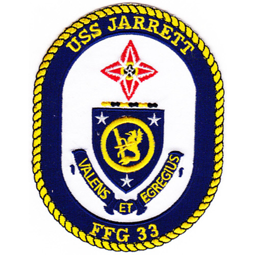 USS Jarrett FFG-33 Guided Missile Frigate Ship Patch