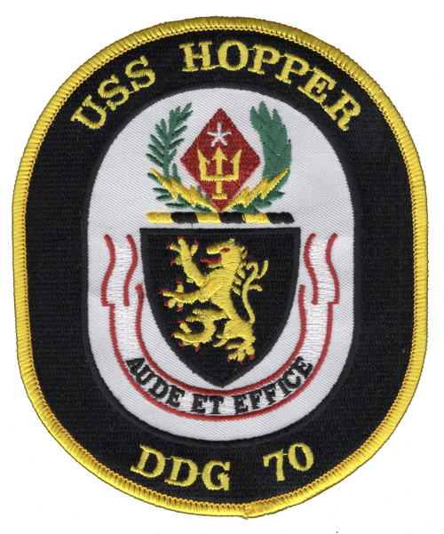 USS Hopper DDG-70 Guided Missile Destroyer Patch
