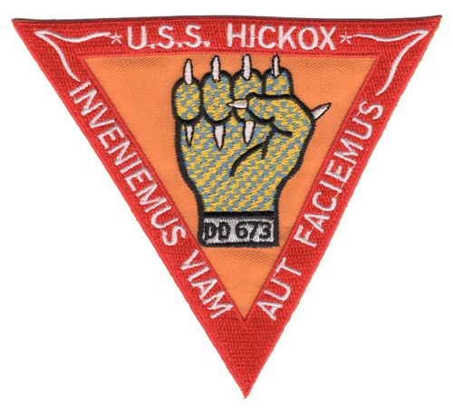 USS Hickox DD-673 Destroyer Ship Patch