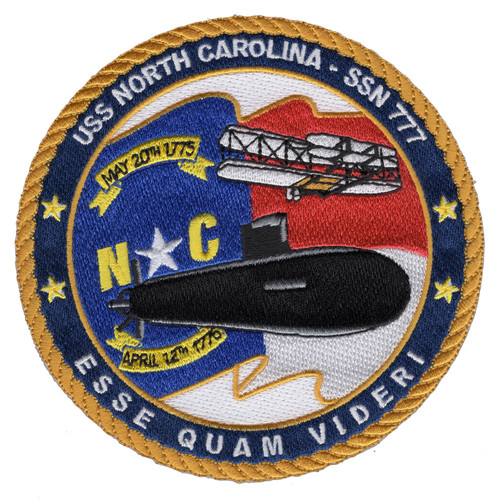 SSN-777 USS North Carolina Fast Attack Nuclear Submarine Patch