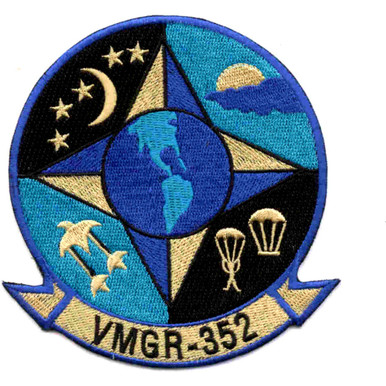 VMGR-352 KC-130J Raiders Patch  Marine Aerial Refueler Transport Squadron  352 Patches