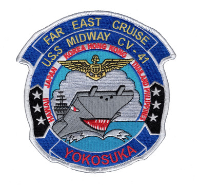 Popular Patch USS Midway CV-41 Patch, 'Survived 24 Degree Roll', Military History Collectible