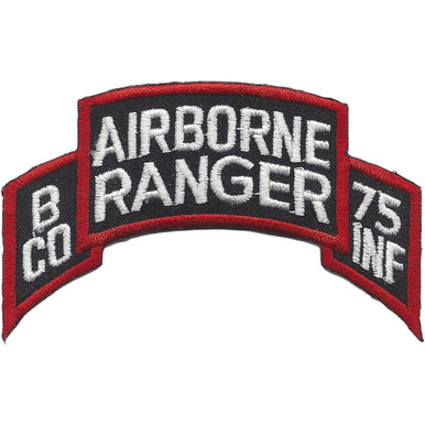 60年代　米軍実物　スクロール　AIR BORNE RANGER パッチ B Company 75th Infantry Airborne Rangers Patch Scroll | Ranger