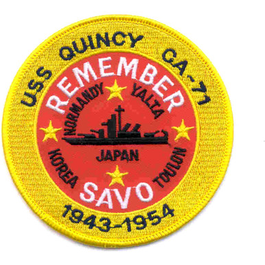 USS Quincy CA-71 Heavy Cruiser Patch | Cruiser Patches | Navy Patches ...