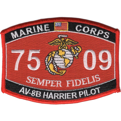 7509 AV-8B Harrier Pilot MOS Patch | MOS Patches | Marine Patches