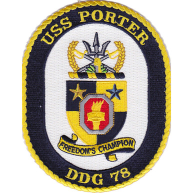 USS Porter DDG-78 Guided Missile Destroyer Patch | Destroyer Patches ...