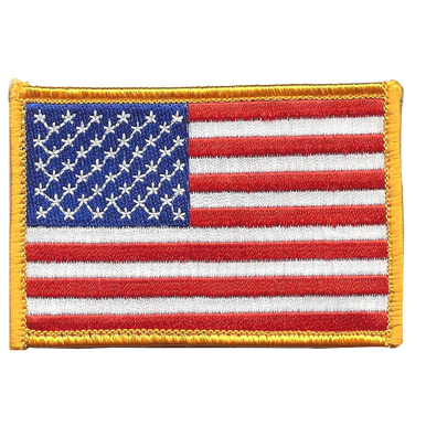 U.S. American Flag Patch Hook & Loop Backing, Patriotic Patches