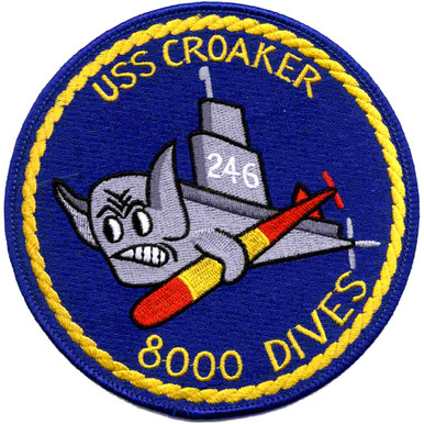 USS Croaker SS-246 8000 Dives | Submarine Patches | Navy Patches ...