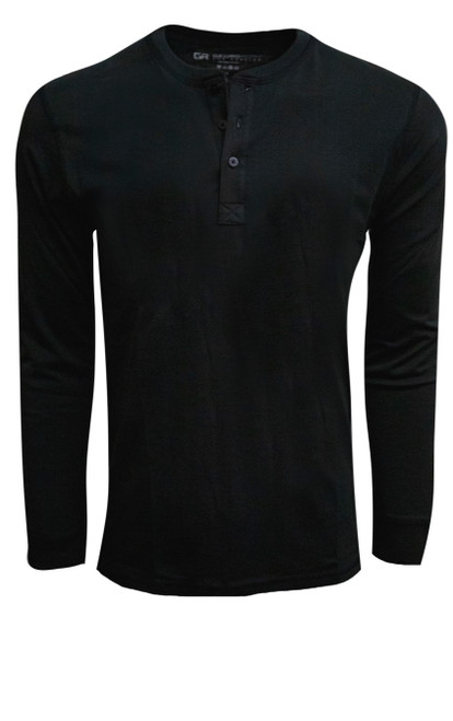 Luxury Long Sleeves Henley Pima Cotton Mens Tshirt in Black (Softer than ever)

Georg Roth is proud to feature his love of t-shirts. 
The World’s Greatest
T-Shirt
Made of natural materials
Our guarantee:
100% Supercombined Pima Cotton / Organic
Wash UP TO 60 DEGREES Celcius 
Zero percent shrinkage, dryer proof
Maximum maturity of elasticity & shape
Ecological dyes of supreme quality & free of chemicals
