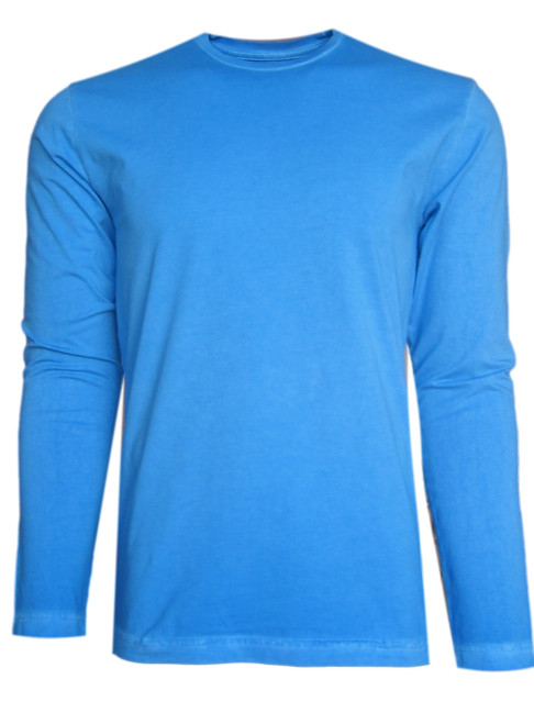Luxury Long Sleeves Crew-Neck Pima Cotton Mens Tshirt in Garment Dyed Royal Capri Blue (Softer than ever)

Georg Roth is proud to feature his love of t-shirts. 
The World’s Greatest
T-Shirt
Made of natural materials
Our guarantee:
100% Supercombined Pima Cotton / Organic
Wash UP TO 60 DEGREES Celcius 
Zero percent shrinkage, dryer proof
Maximum maturity of elasticity & shape
Ecological dyes of supreme quality & free of chemicals


 