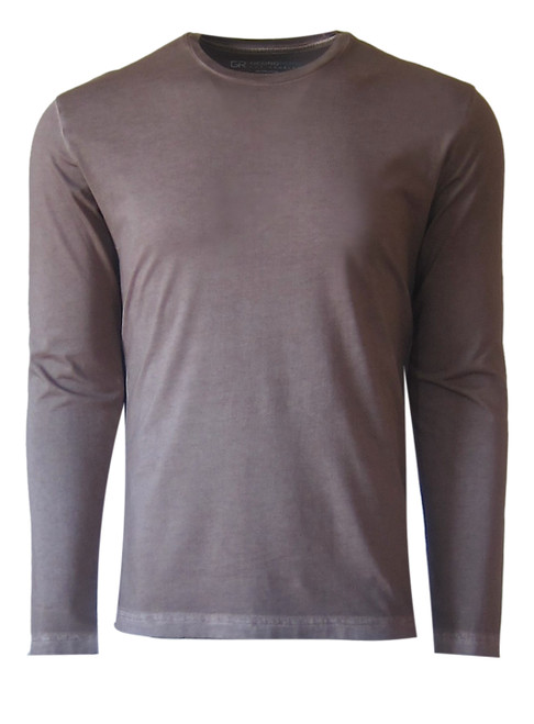 Luxury Long Sleeves Crew-Neck Pima Cotton Mens T-shirt in Garment Dyed Coffee (Softer than ever)

Georg Roth is proud to feature his love of t-shirts. 
The World’s Greatest
T-Shirt
Made of natural materials
Our guarantee:
100% Supercombined Pima Cotton / Organic
Wash UP TO 60 DEGREES Celcius 
Zero percent shrinkage, dryer proof
Maximum maturity of elasticity & shape
Ecological dyes of supreme quality & free of chemicals


 