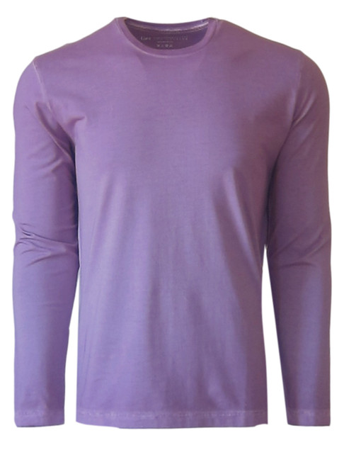 Luxury Long Sleeves Crew-Neck Pima Cotton Mens T-shirt in Garment Dyed Plum (Softer than ever)

Georg Roth is proud to feature his love of t-shirts. 
The World’s Greatest
T-Shirt
Made of natural materials
Our guarantee:
100% Supercombined Pima Cotton / Organic
Wash UP TO 60 DEGREES Celcius 
Zero percent shrinkage, dryer proof
Maximum maturity of elasticity & shape
Ecological dyes of supreme quality & free of chemicals
