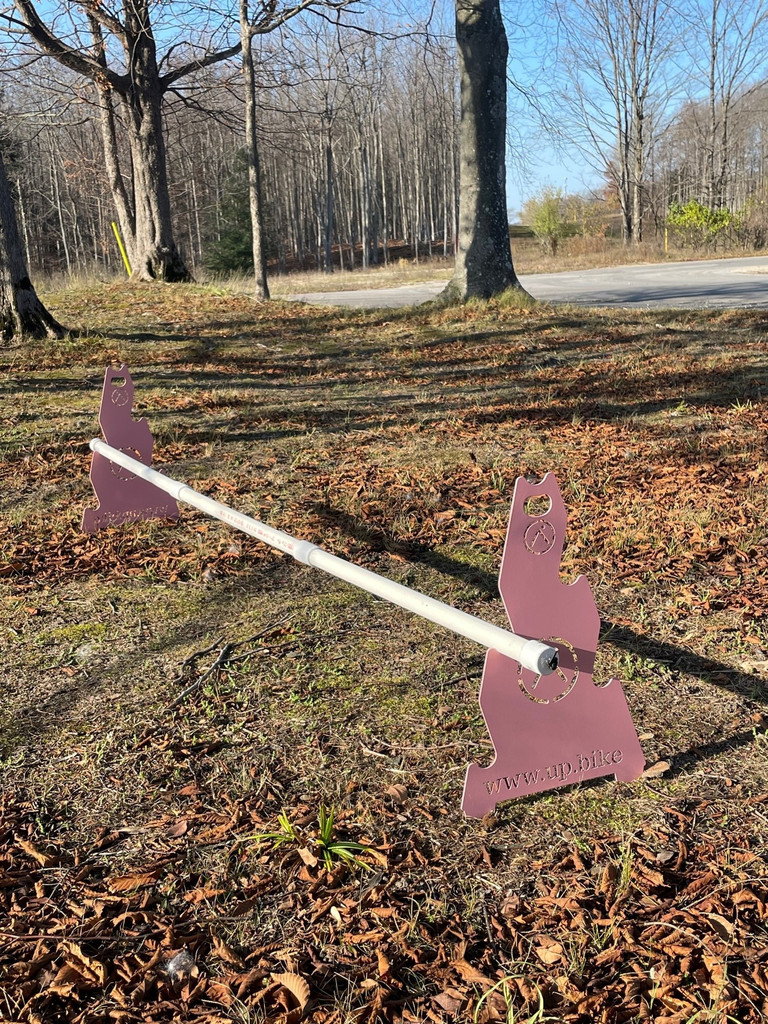 Portable and adjustable cyclocross or bunny hop practice barriers.