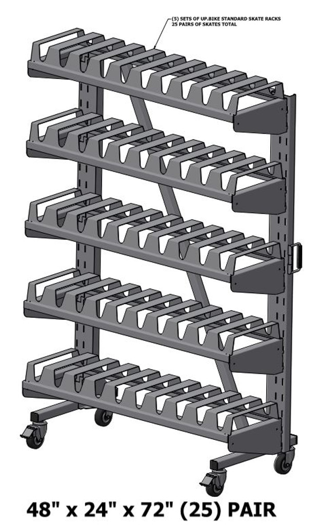 Pictured 48" wide with (25) pair storage capacity