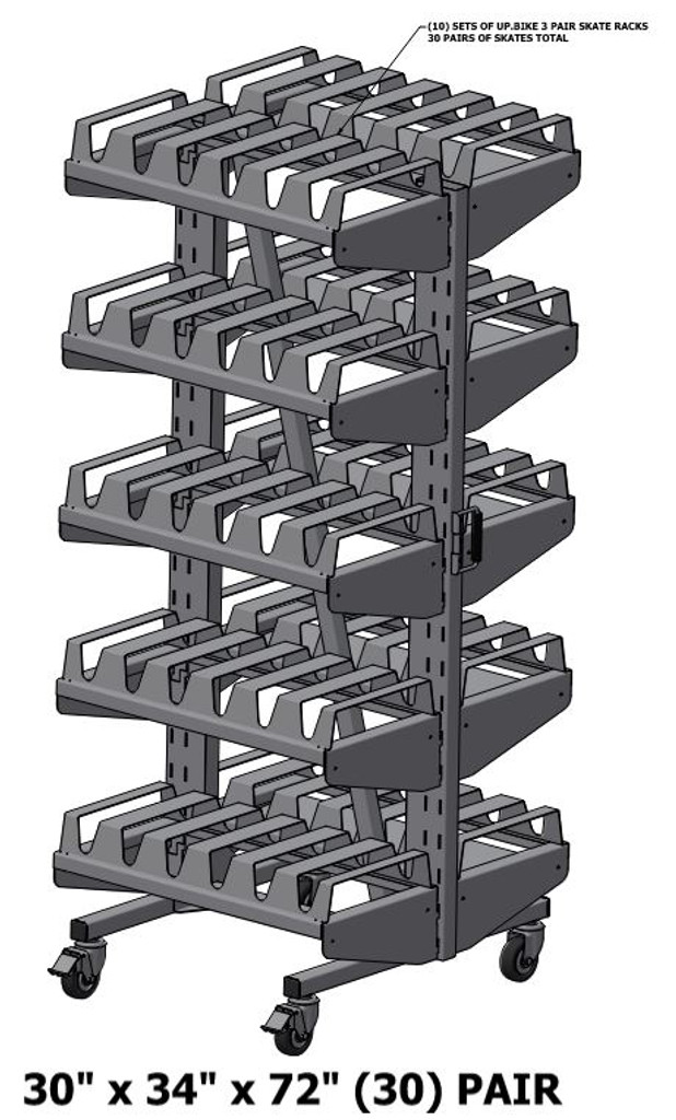 Mobile Ice Skate Storage system for storing multiple Ice Skates