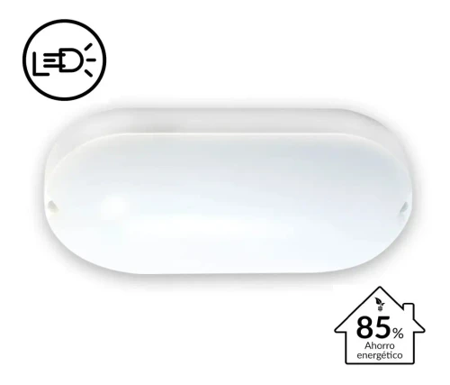 Tortuga LED Exterior Ovalado 12w Luz Fría 6400k Werke - Pack x2