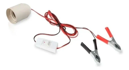 Kit Portalámpara Portalámpara E27, Interruptor y Cocodrilos 12v Werke