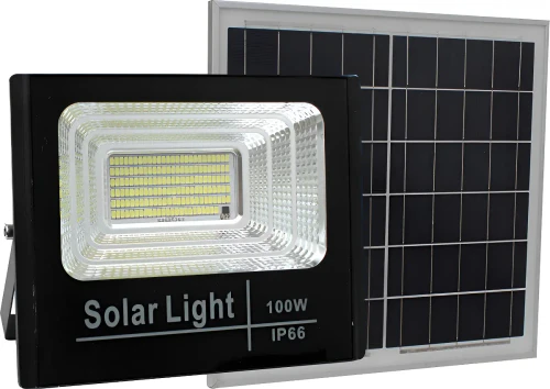 Proyector Reflector LED + Panel Solar Autónomo 100w Luz Fría Werke