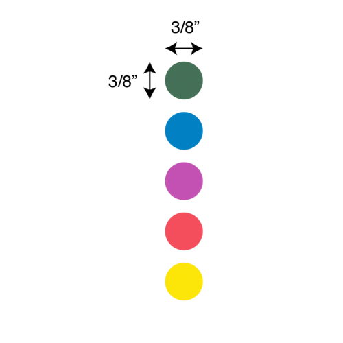 Measurements for Globe Scientific Cryogenic Label - Dots for Tubes in Assorted Colors. 