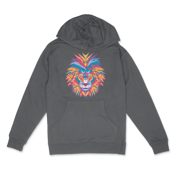 geometric lion hoodie