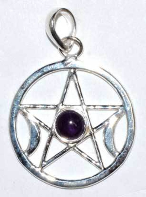 Pentacle moon amethyst pendant Pentacle moon amethyst pendant