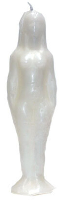 7 1/4in. White Woman candle
