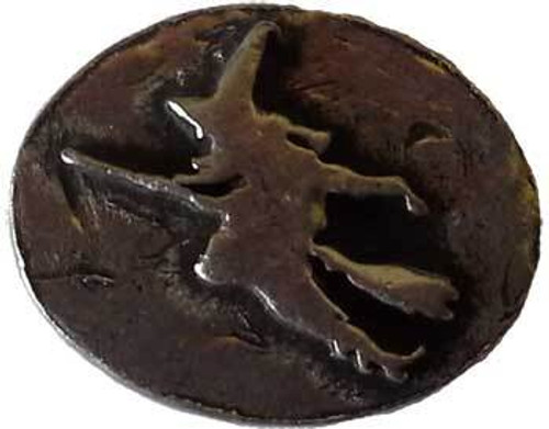 The Witch on Broom Pocket Stone The Witch on Broom Pocket Stone