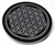 4in. Obsidian, Black Flower of Life altar tile