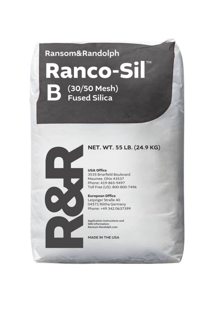 Ranco-Sil™ B (30/50 mesh) fused silica sand - 55 lbs.