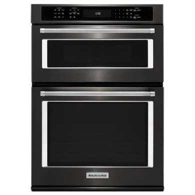 Kitchenaid® 30" Combination Wall Oven with Even-Heat™ True Convection (Lower Oven) KOCE500EBS