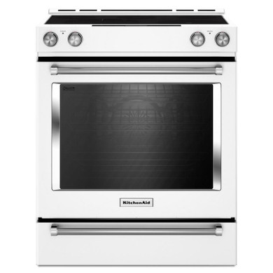 Kitchenaid® 30-Inch 5-Element Electric Convection Slide-In Range with Baking Drawer YKSEB900EWH