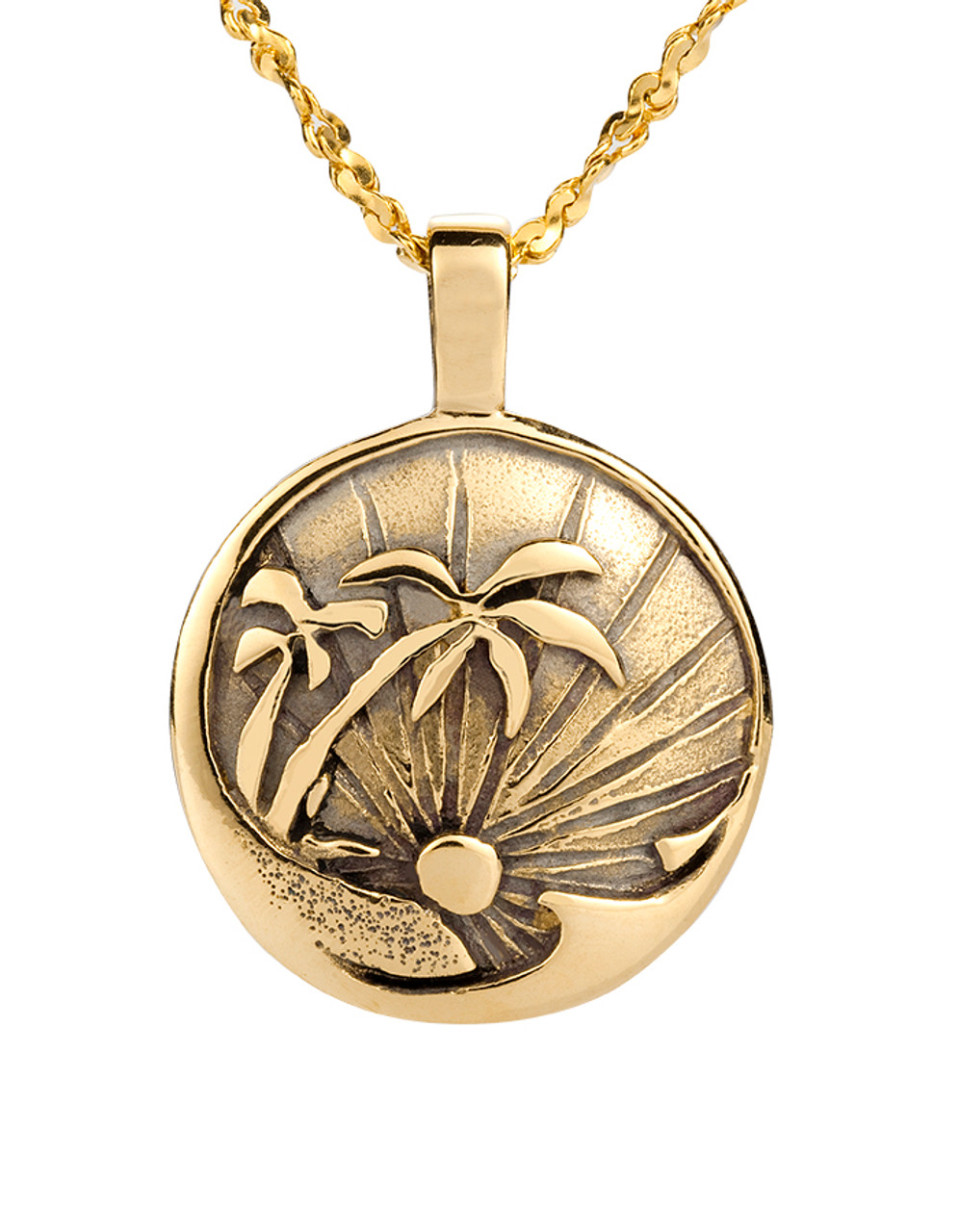 288 - Swaying Palms Warm Sands Ocean Wave Pendant.