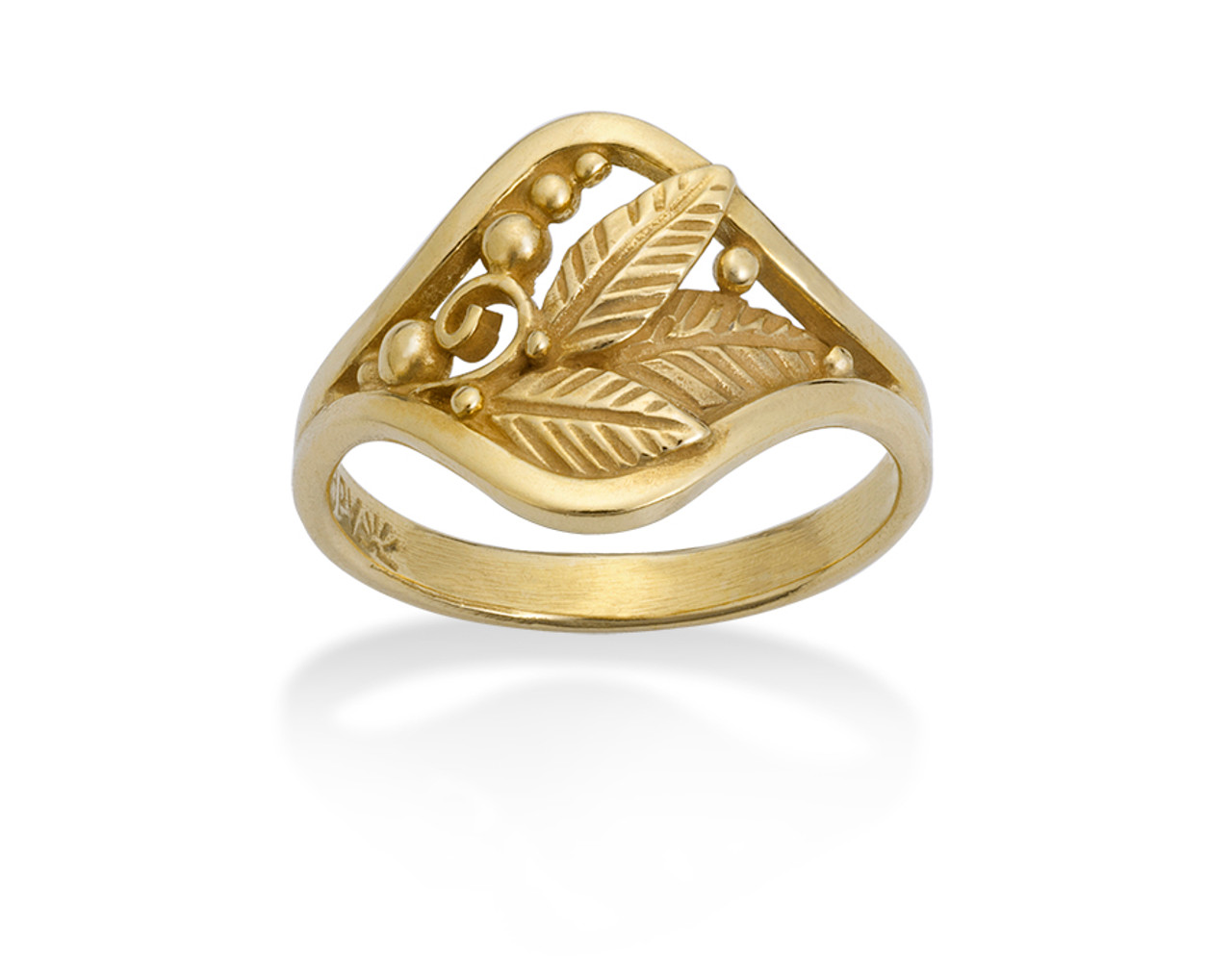 195 - Filigree & Leaf Signet Ring | David Virtue Jewelry