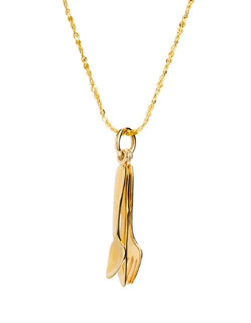 Fork, Knife and Spoon Gourmet Pendant | David Virtue Jewelry